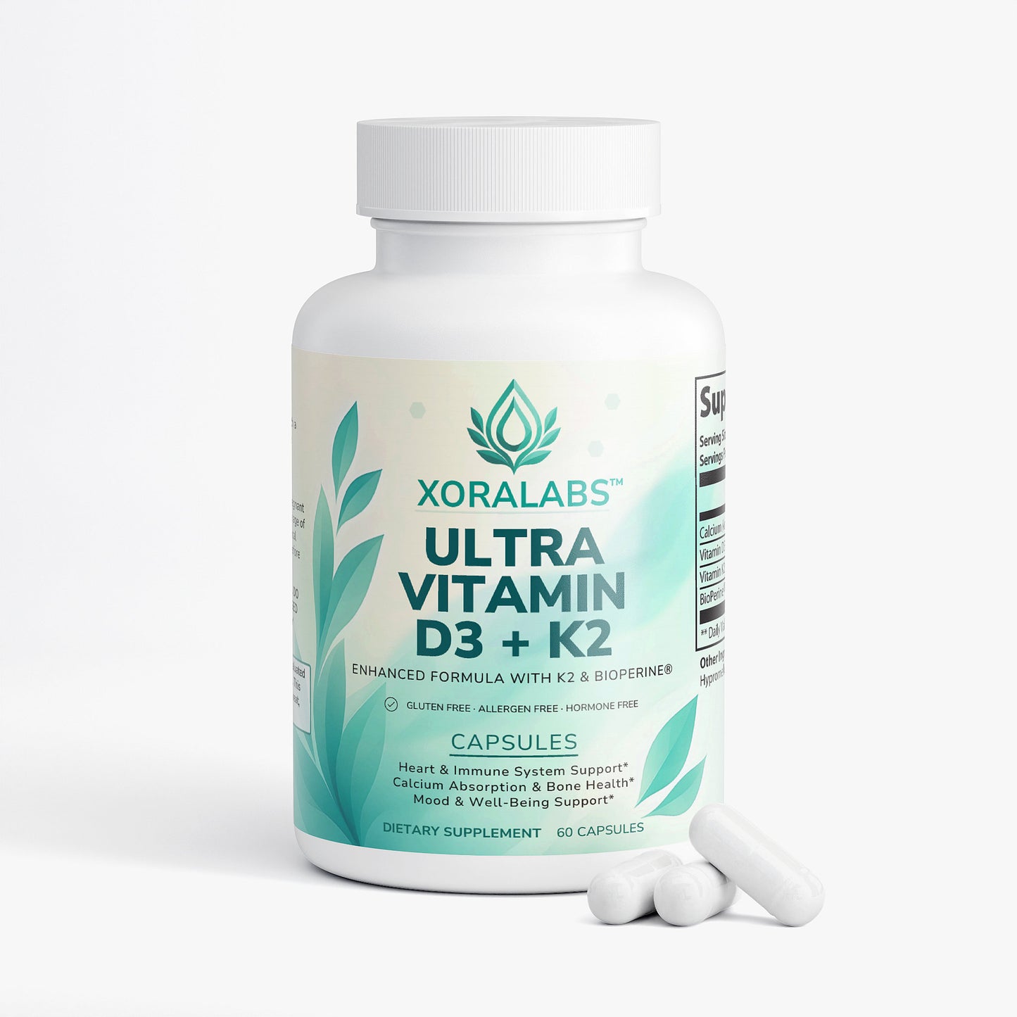 Vitamin D3 + K2 – High Potency Bone, Heart & Immune Support Formula